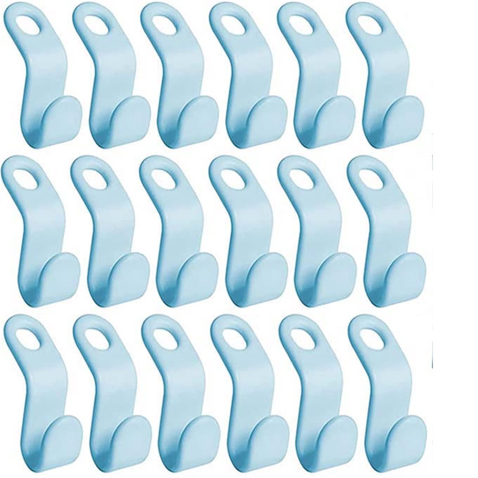 JINGYAN Standard Hangers 10/5pcs Multi-function Clothes Hanger Connector Hooks Cascading Plastic Wardrobe Organizer Rack Holder Space Saving(Blue,5PCS)