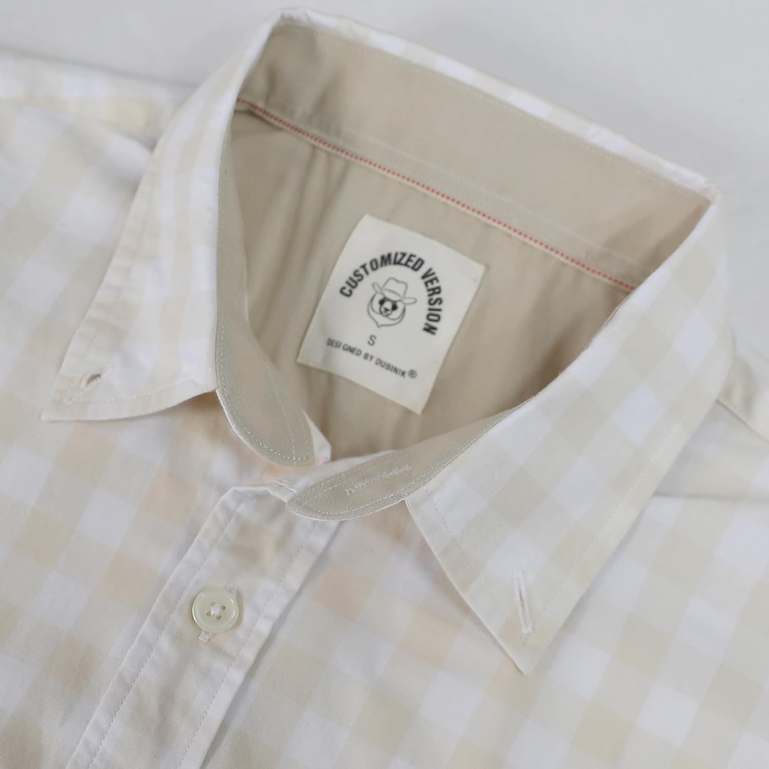 Dubinik® Mens Short Sleeve Button Down Shirts 100% Cotton Plaid Men's Casual Button-Down Shirts with Pocket - Image 3