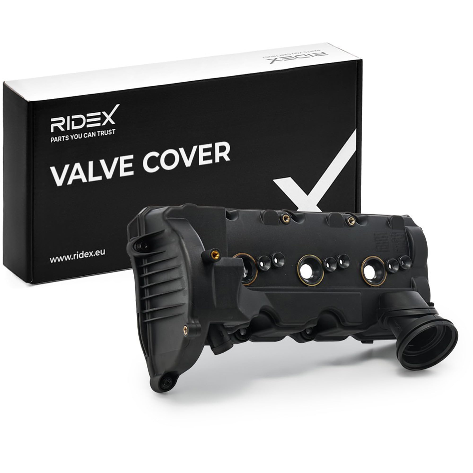 RIDEX 977C0098 Tapa de balancines Derecha con junta para la tapa de culata de cilindro con tornillos con válvula de ventilación Compatible con AUDI A4 B8 Avant 8K5 Gasóleo