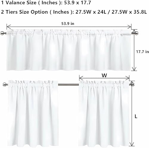 Miniatura 6 de Gomyblomy Azteca - Juego de cortinas y cortinas con bolsillo para barra, juego de 3 cortinas de cocina, elegante y lavable, decoración del hogar,