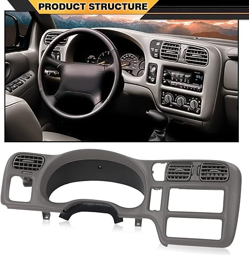 Miniatura 2 de CROSSDESIGN Cubierta de bisel de radio compatible con Chevy S-10 GMC Jimmy Sonoma Blazer 1998 1999 2000 2001 2002 2003 2004