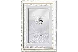 Lawrence Frames 4x6 Silver-Plated Picture Frame with Delicate Beading
