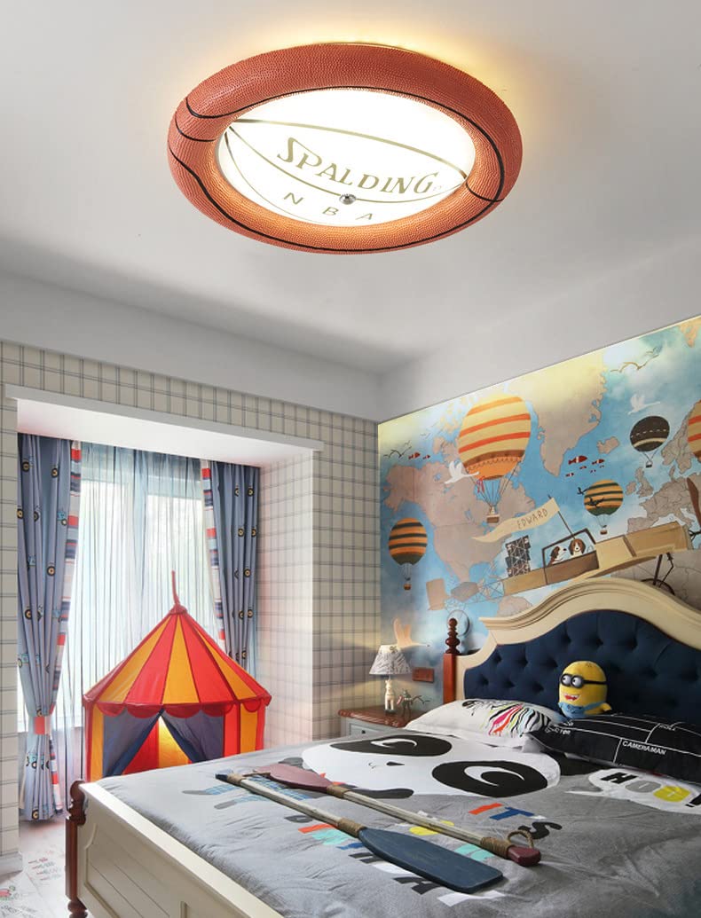 Lampa sufitowa LED do pokoju chłopięcego, oświetlenie wpuszczane, kreatywny żyrandol z żywicy i szkło w kształcie koszykówki, nowoczesne oświetlenie sufitowe do pokoju dziecięcego, c c