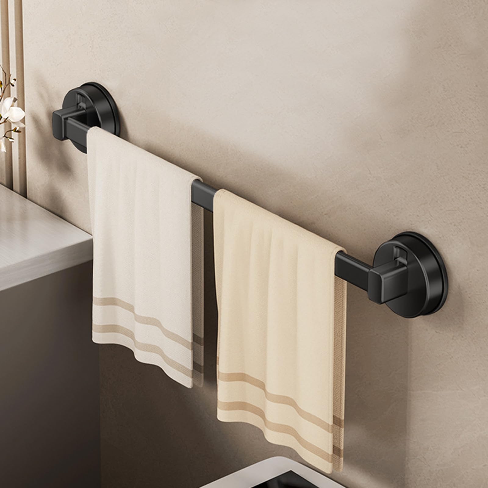 Toallero Ventosa, Toalleros de Baño Sin Taladro, Colgador Toalla Baño, Toallero Ducha, Toallero de Mano Extraíble y Resistente para Baño, Puerta, Ducha y Accesorios de Cocina