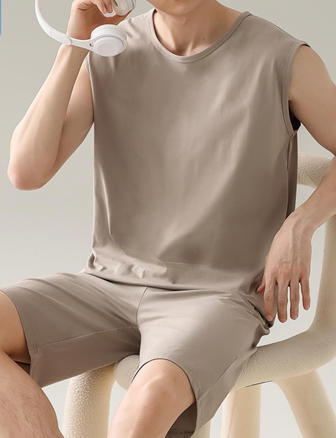 Pijama Hombre Corto Pijama De Verano Para Hombre Sin Mangas