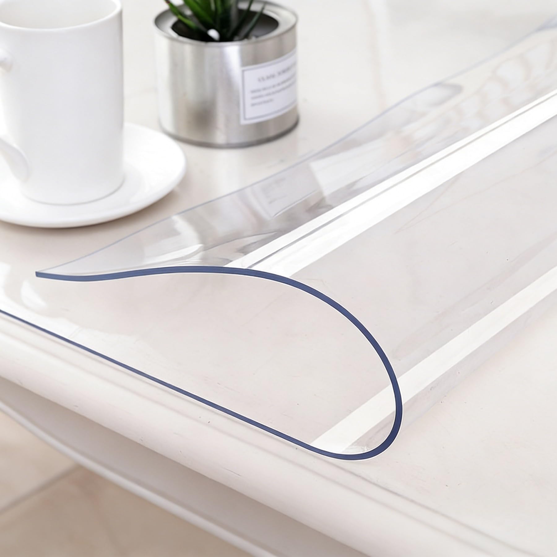 Protector de mesa de PVC transparente, 2 mm, impermeable, resistente al calor, antideslizante, resistente, fácil de limpiar, tamaño personalizado para familia, escuela, oficina (150 x 180 cm)