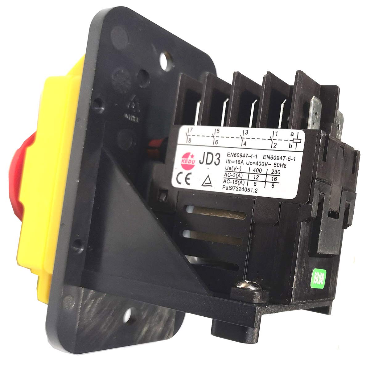 Interrupteur électromagnétique KEDU KJD11 10 broches Interrupteurs à bouton-poussoir d'arrêt d'urgence pour équipement de machine-outil industriel Relais JD3 AC 400V 16A 12A 8A 5NO