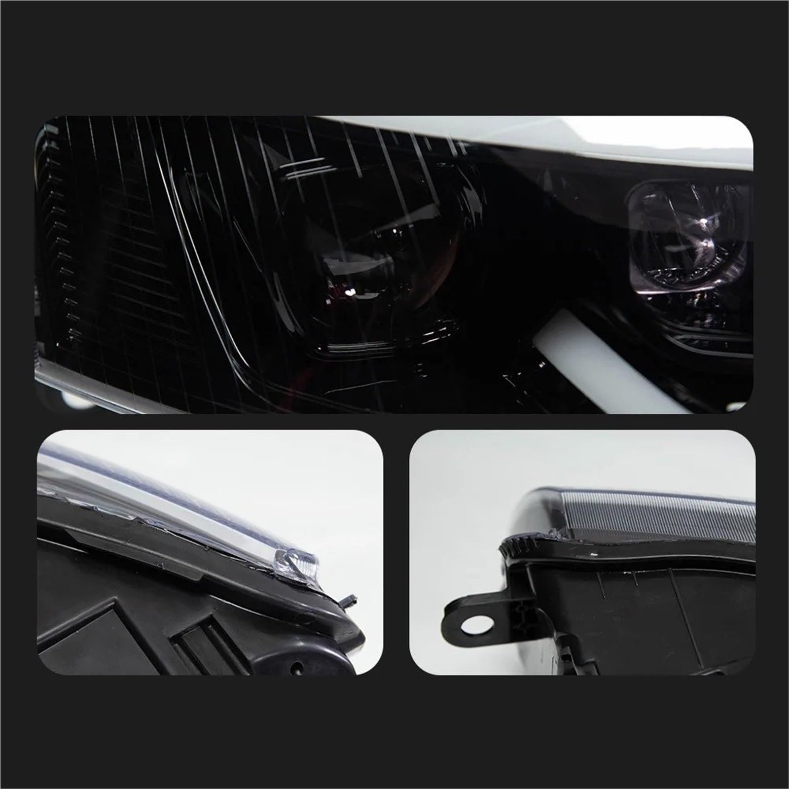 Faro Anteriore per Audi A6 C6 2004-2011 A6L DRL Indicatore di direzione Fascio Luminoso Angel Eye Proiettore Lente Faro Anteriore Gruppo Faro Auto (Guida a Destra)