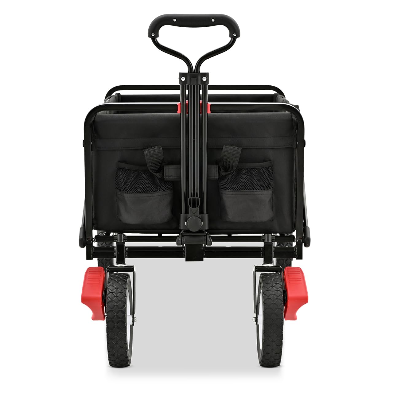 FUXTEC Carrello pieghevole CT100 - Bollerwagen con tetto removibile - per bambini 3-6 anni - Portata fino a 75kg - Ruote larghe per ogni terreno - Sacca posteriore fissa - Tessuto lavabile