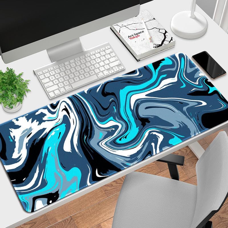 Abstract Strata Liquid Art Large Gaming Mouse Pad Office Keyboard Pad Computer Mouse Non-Slip Computer Mat-15.7 x 35.4in(Stratum) Stratum Extended XX-Large
