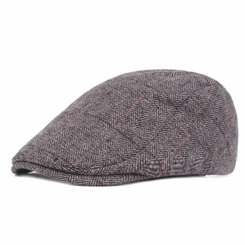 Quanhaigou Men's Cotton Flat Ivy Gatsby Newsboy Driving Hat Adjustable Irish Cabbie Ivy Driving Hunting Cap