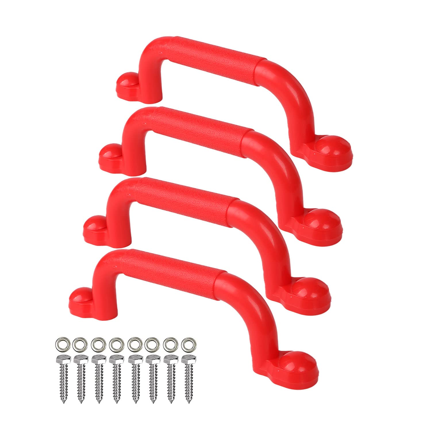 VOSSOT - Lot De 2 Poignées De Sécurité Pour Tour De Jeu - En Plastique Renforcé - Pour Aires De Jeux (Rouge) - 9