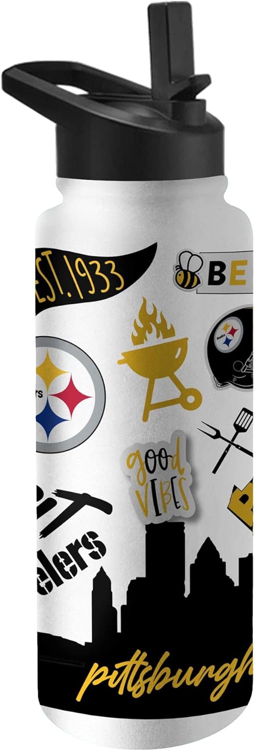 Logo Brands Pittsburgh Steelers 34oz. Native Quencher Bottle