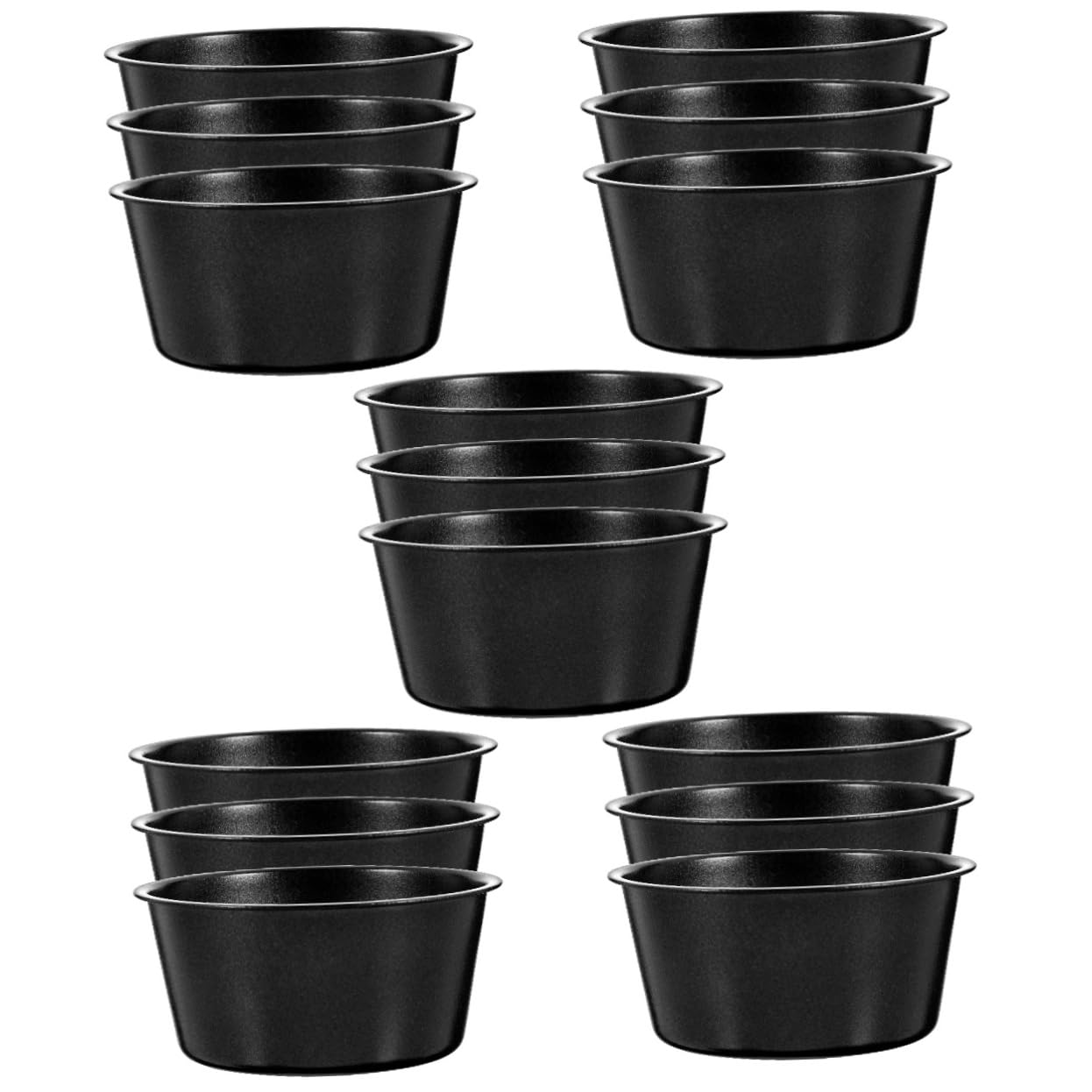 TOPBATHY 5 Juegos Molde De Pudín Molde Chocolate Muffins De Horneado Para Regalar Tapa De Pudín De Metal Metalico Para Pasteles Acero Carbono Black 3 Piezas * 5