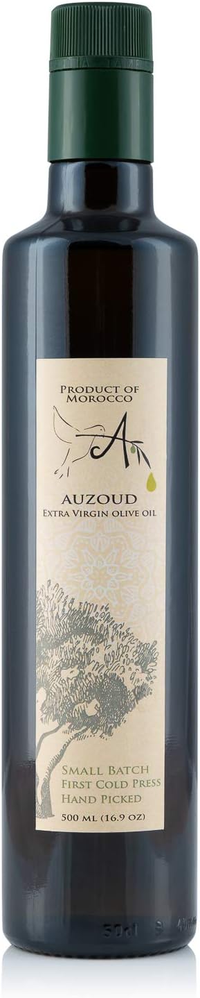 AUZOUD Extra Virgin Olive Oil, Cold Pressed, 100% Natural, Supports North African Women Farmers, 500 ml