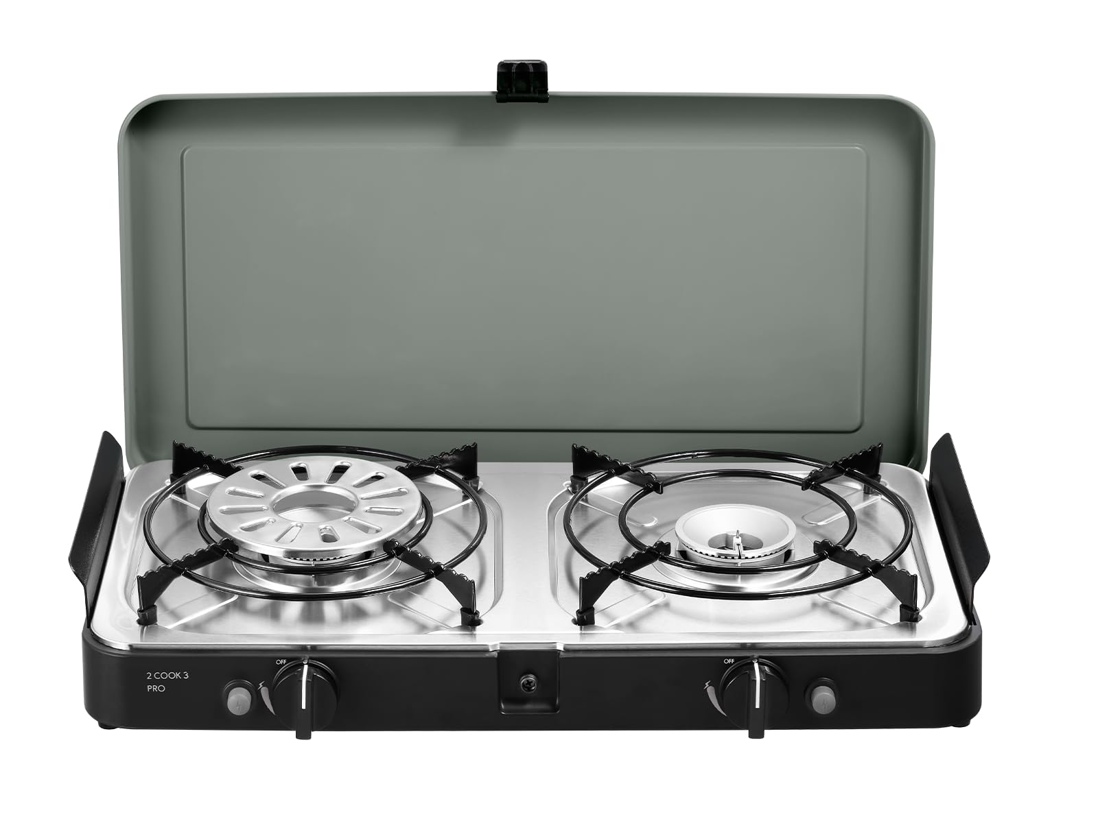 CADAC 2-Cook 3 Pro Deluxe 30mBar - Gril de table pour usage extérieur - Comprend un sac de rangement - Raclette - Noir - Vert - Barbecue