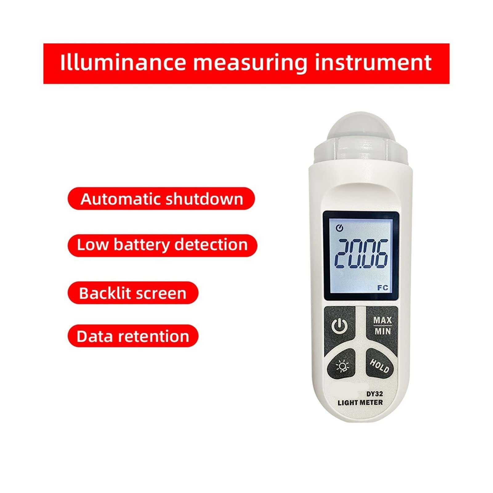 Fotómetro, Medidor de luz, 200,000. Lux Medidor de luz fotografía medidor de luz Digital medidor de luz Integrado Lux/FC Meter DE LUZ DE TESTADORAMIENTAL Meter DE LUZ