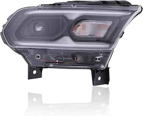 Conjunto de faro LED Compatible con Dodge Durango 2021-2023, Negro, Reemplazo del lado derecho del pasajero 68433778AE