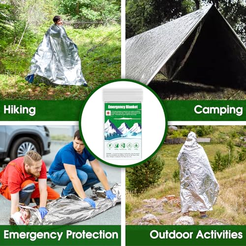 Image of CXYARY 100 Pack Emergency Mylar Thermal Blanket, 84 inch x 52 inch Space Blankets, Emergency Thermal Blanket Space Rescue Survival Gear Camping for Outdoors, Hiking, Camping Survival