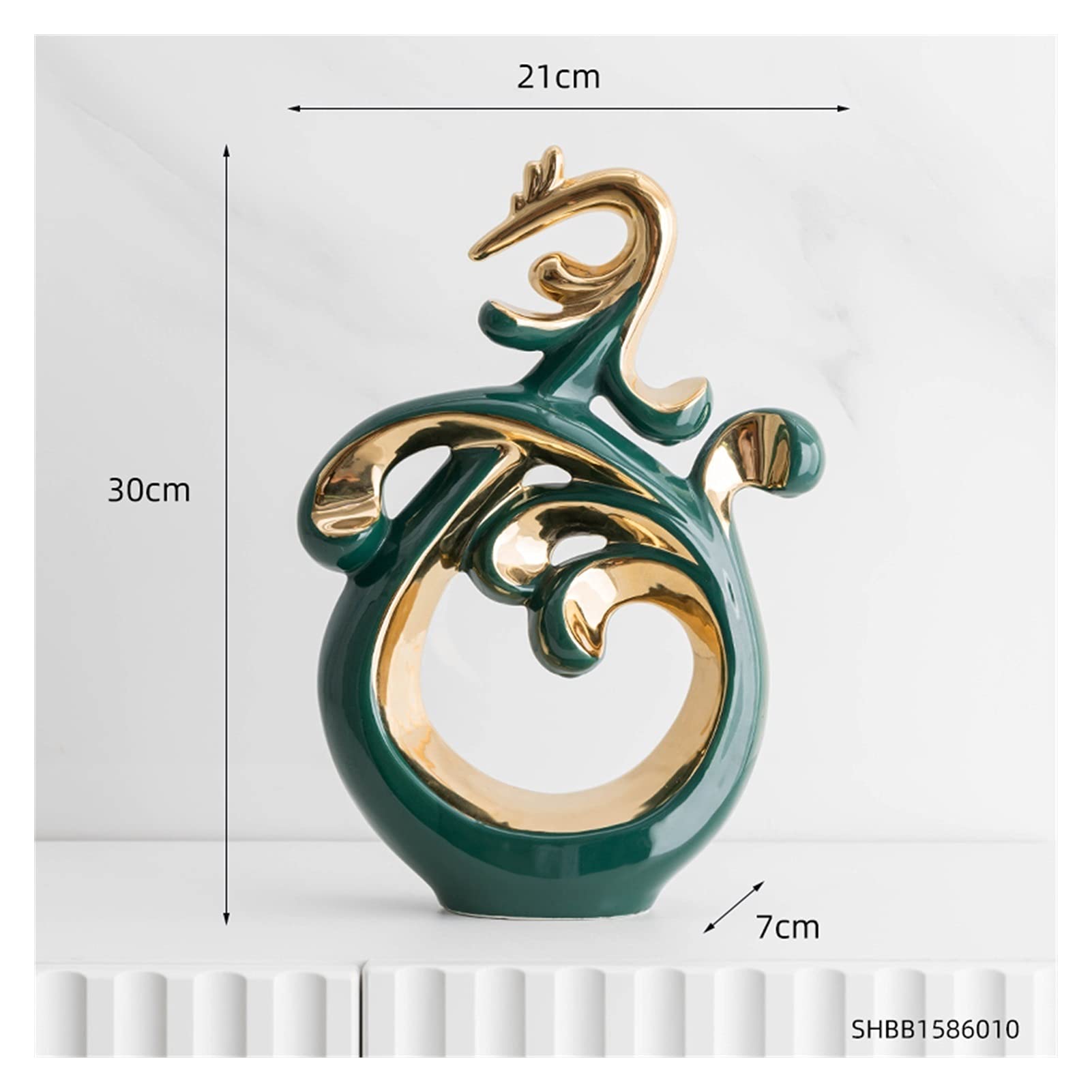 Nowoczesna sztuka abstrakcyjna rzeźba ceramiczna statua akcesoria do dekoracji wnętrz dekoracja salonu biuro biurko dekoracja rzemiosło (kolor: ptak - 30 cm)