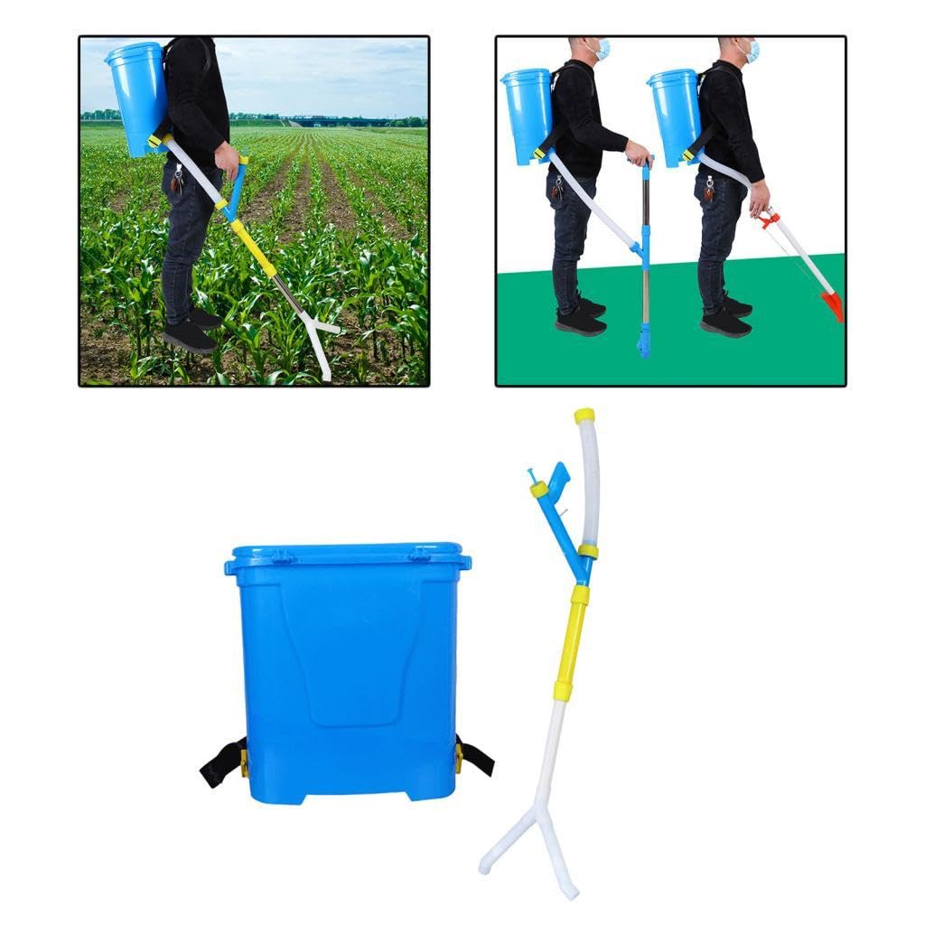 Spandiconcime Manuale 25L Attrezzi Manuali da Giardino Professionali Spandiconcime Multifunzione Fertilizzante a Spruzzo per Mais, Doppio porto