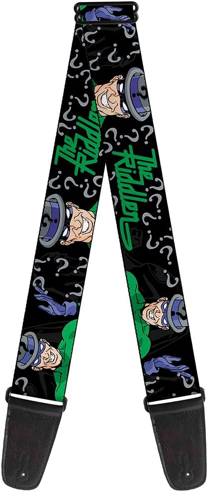 Buckle-Down Guitar Strap - The Riddler w/Batman Silhouette - 2" Wide - 29-54" Length
