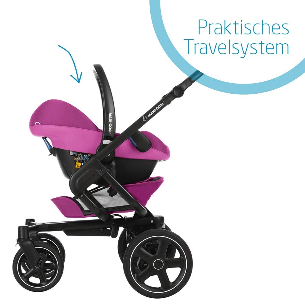 Maxi-Cosi Pebble Plus i-Size Babyschale, Gruppe 0+ Autositz für Babys, inkl. Sitzverkleinerer, nutzbar ab der Geburt bis ca. 12 Monate (0-13 kg / 45-75 cm), Frequency Pink, pink