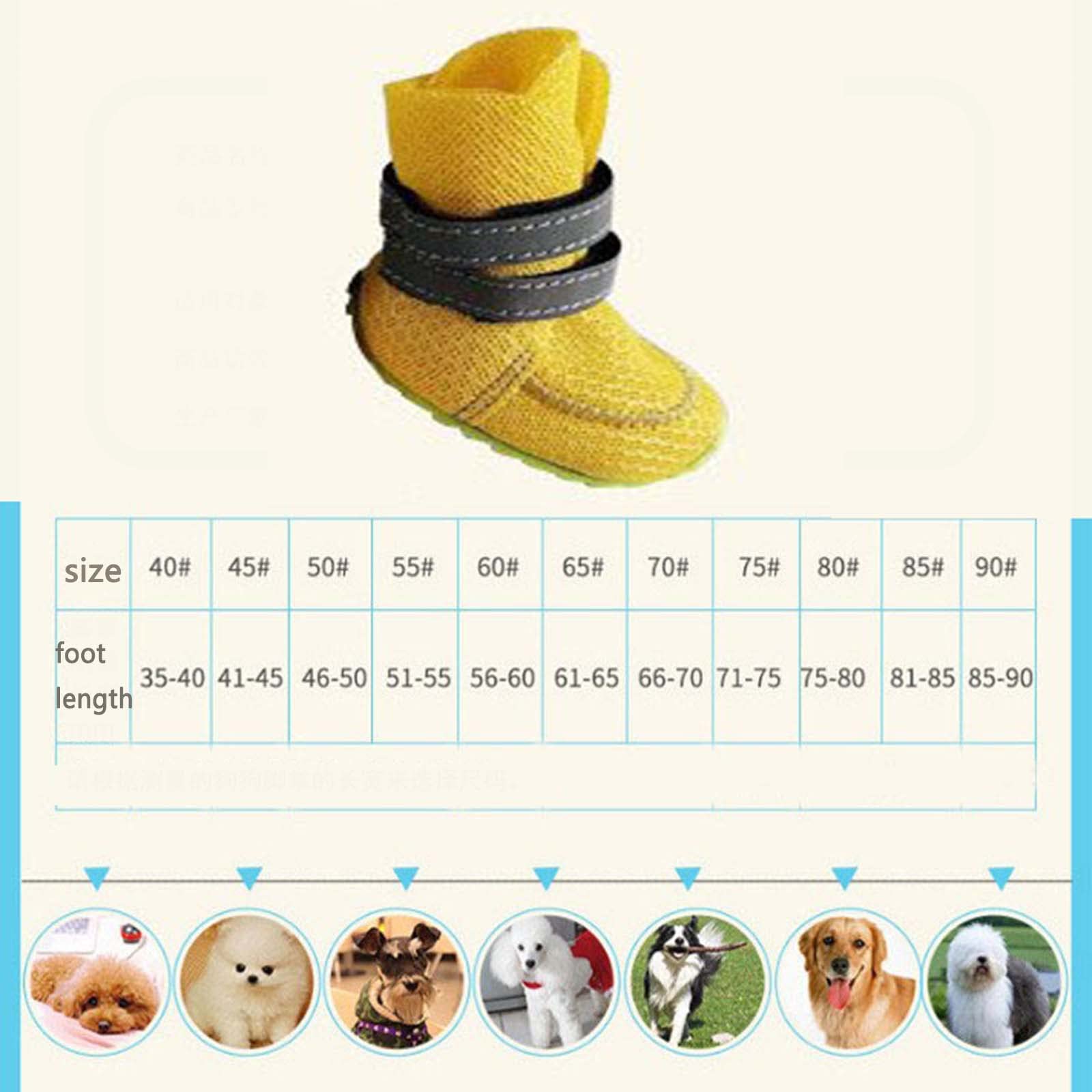 JUSHZ Hundeschuhe Pfotenschutz Dog Shoes Hund Schuhe Atmungsaktiv Puppy 4er-Set Abriebfester Anti Rutsch Gegen Hitze Atmungsaktiv Sommer Weiche Und Dünne Abriebfeste Sohle (85,beige)