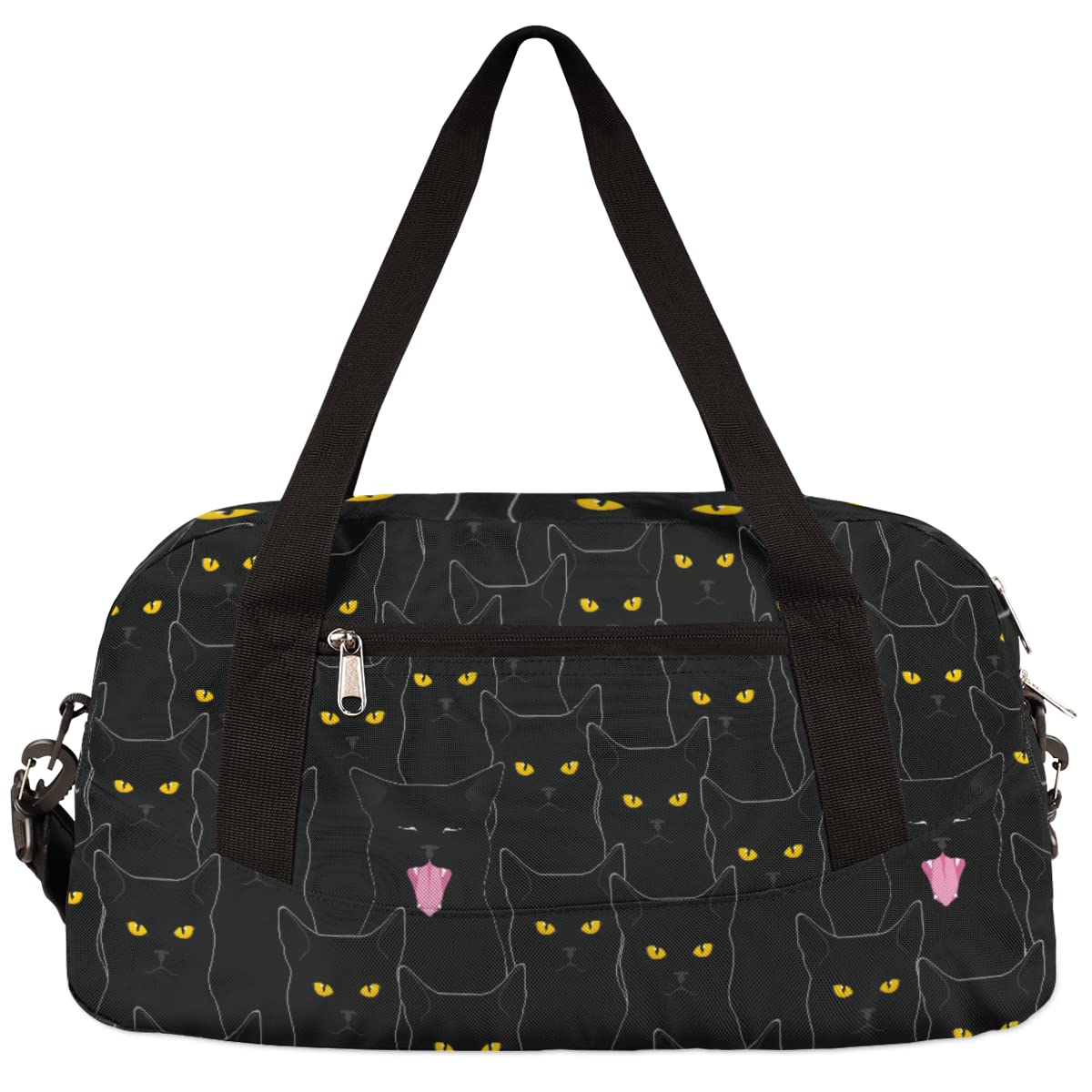 Black Cat Halloween Kids Duffle Bag for Boys Girls Dance Bag,Cool Sport Gym Bags Overnight Travel Bags Teen Kids Weekender Bag for School Practice Gymnastic Ballet