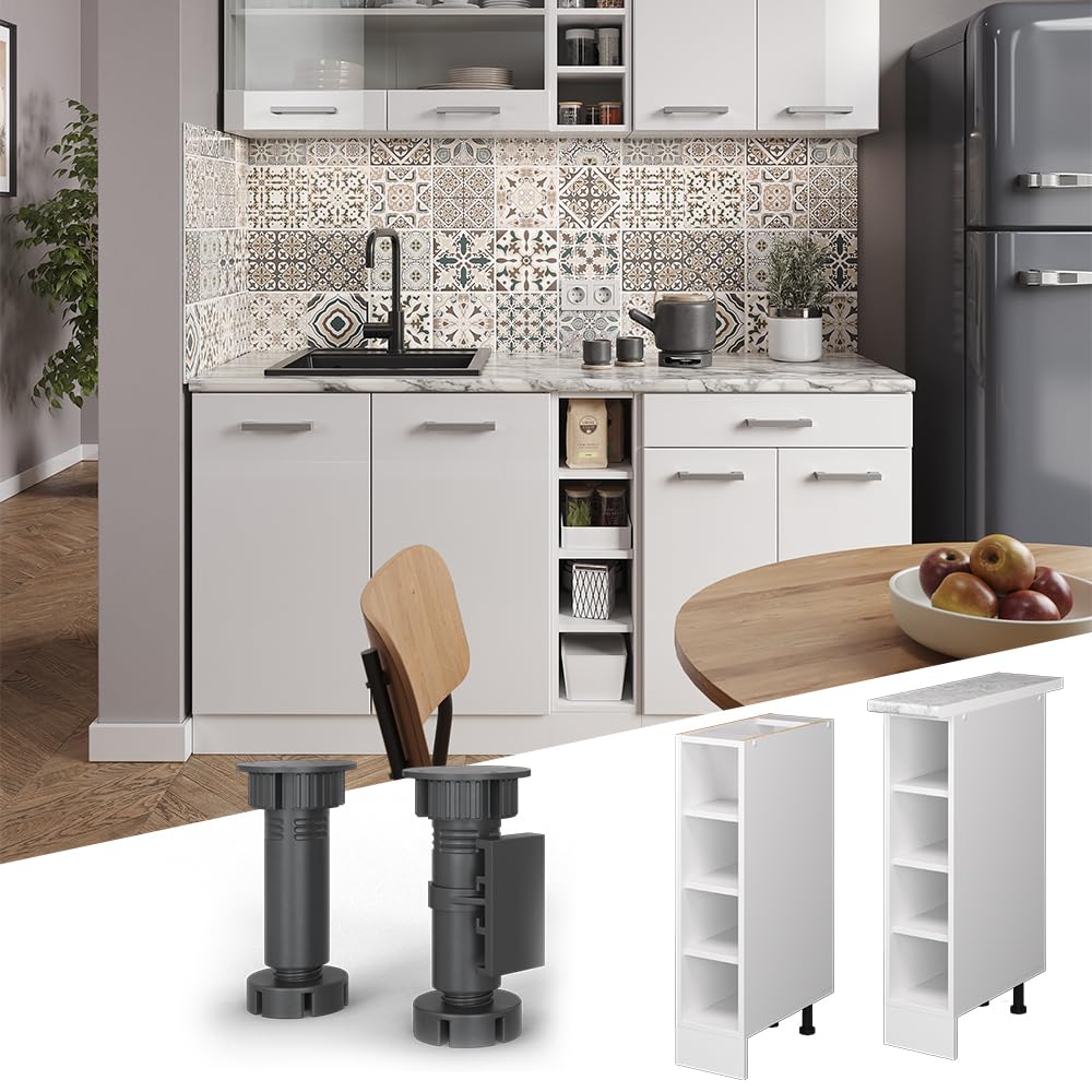 Vicco Scaffale da cucina R-Line, Bianco, 20 cm senza piano di lavoro, per la libera combinazione all'interno di sistemi cucina modulari