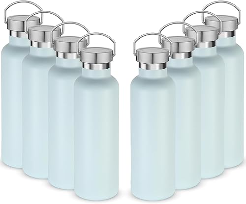 Miniatura 16 de Volhoply Botella de agua aislada de 24 onzas con boca estándar, tapa combinada de plástico y acero inoxidable, botella de agua de 304 18/8 de doble