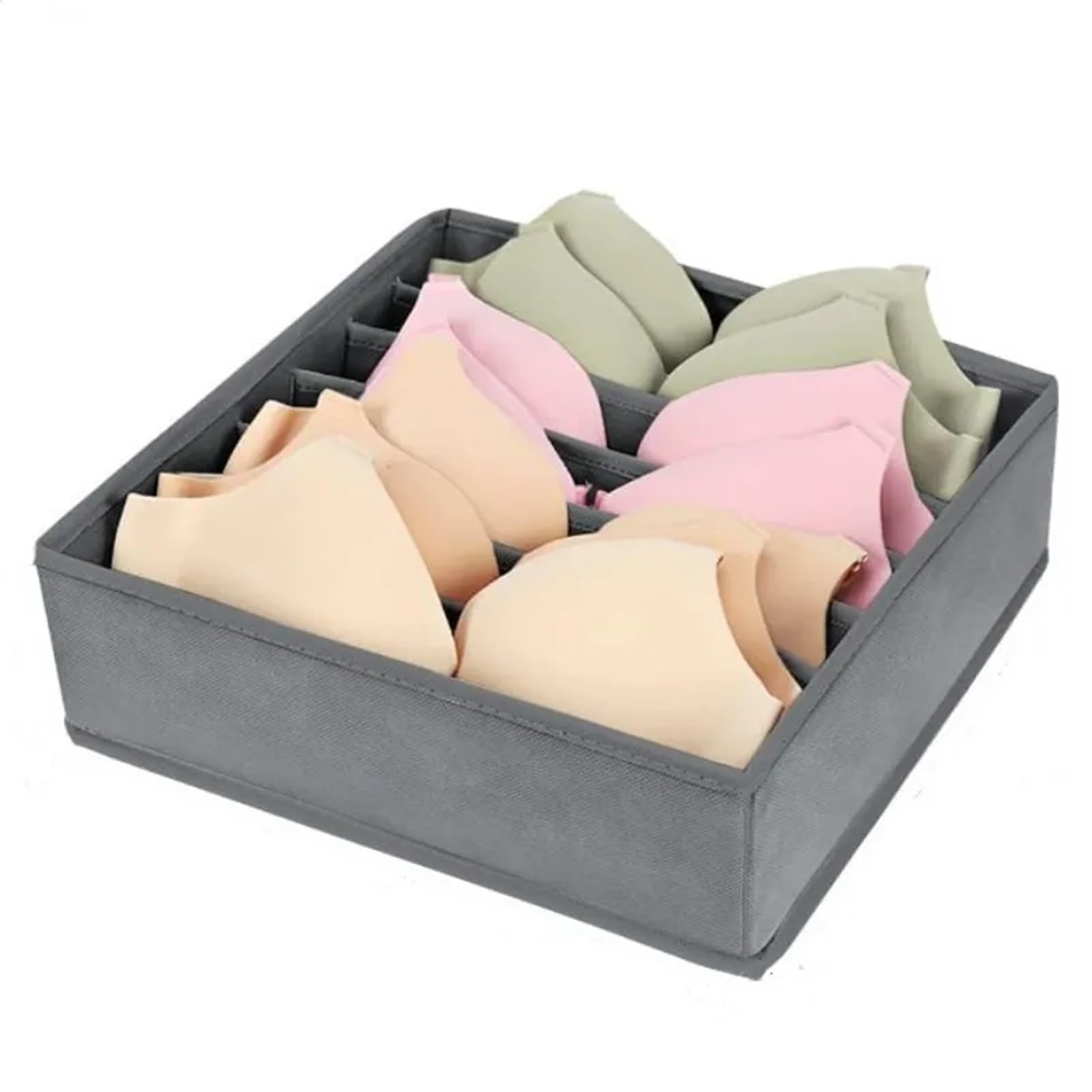 YDYAENIO Underwear Drawer Organiser Underwear Bra Socks Storage Box Clothes Organizer Cabinet Drawer underwear organiser boxes for wardrobes(Grey 7 grids)