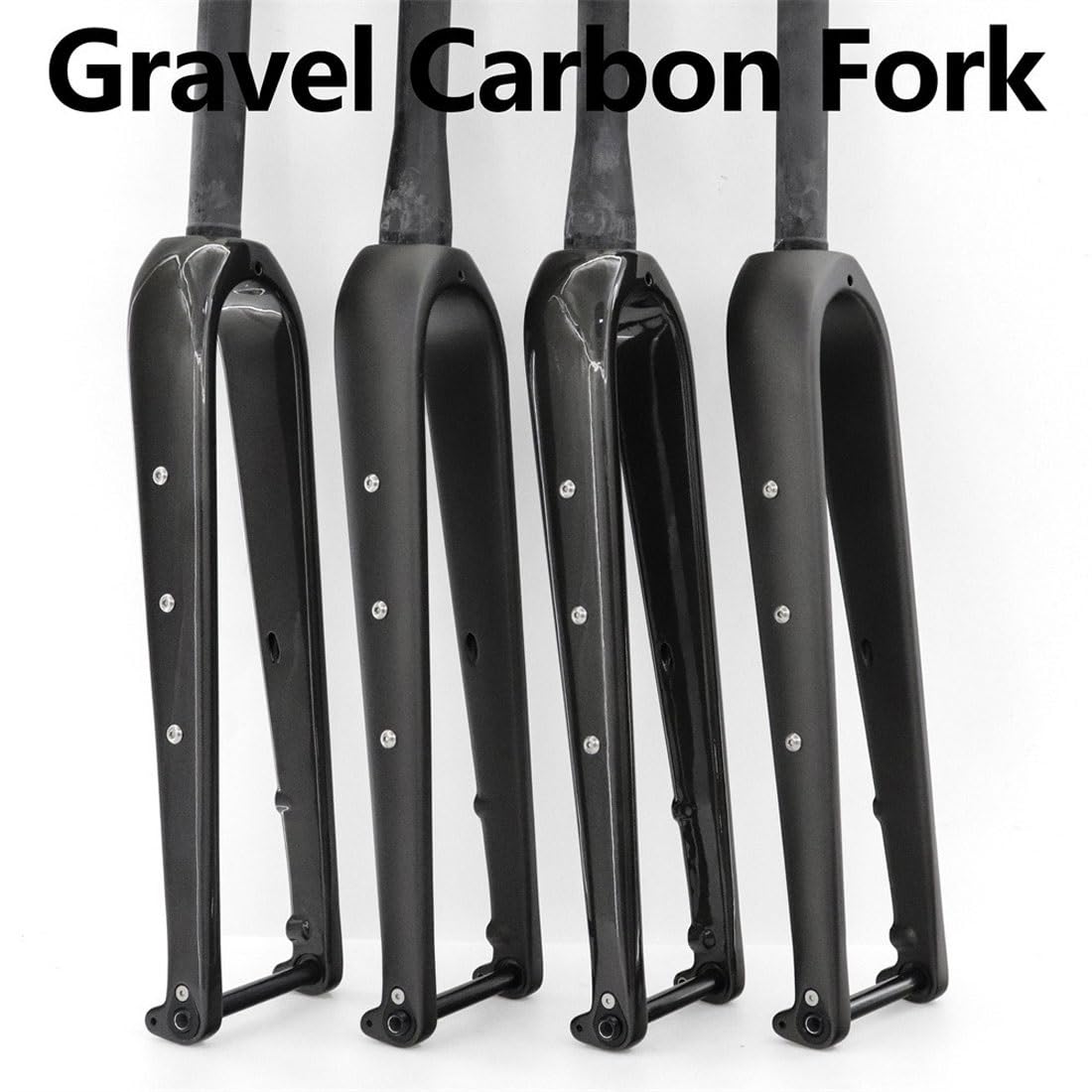 Carbon Rennrad Starrgabel 700C Gravel-Gabel Steckachse 12x100mm Scheibenbremse Fahrrad-Gabel Gerade/konisch Vorderradgabel Mit Wasserflaschenhalterung (Color : Matte Black, Size : Tapered)