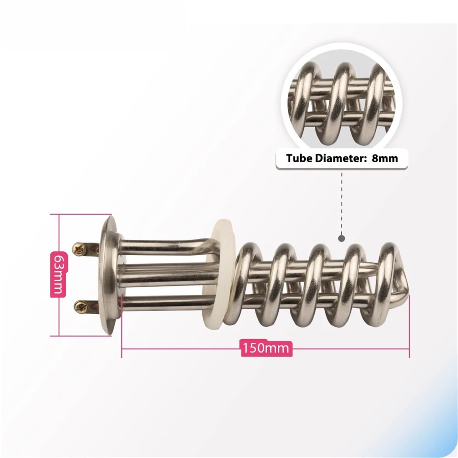 3000 W 220 V Spiralen Typ Wasser Heizelement SUS304 8 mm elektrische Wärmerohr mit 63 Kappe 1 Stück