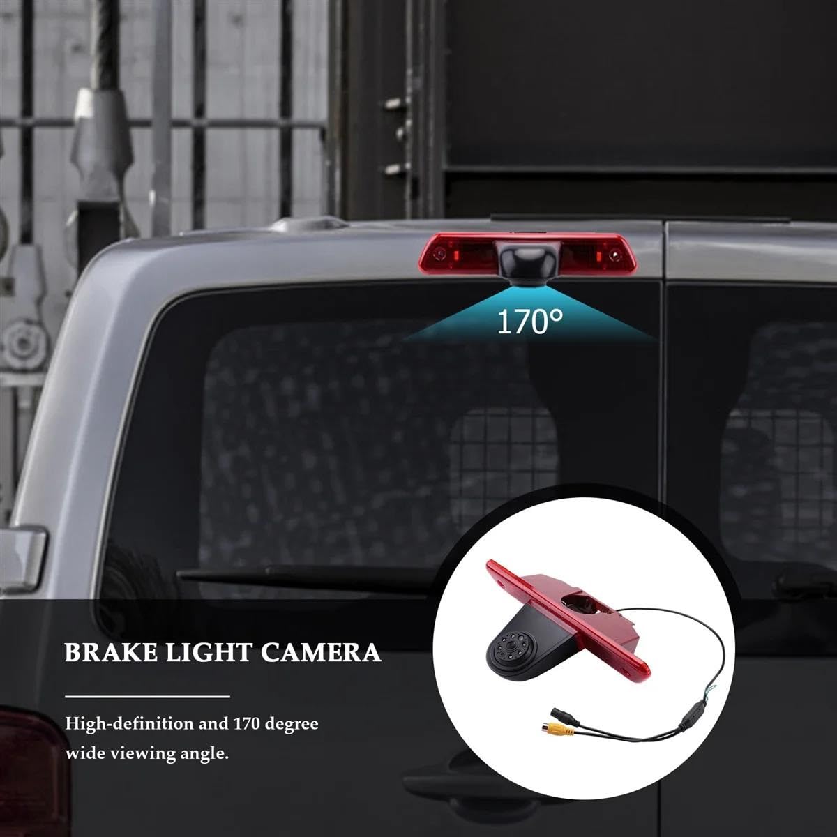 Luci Terzo Stop Auto Luce Freno per Telecamera Retromarcia per Parcheggio Auto HD per Peugeot per Expert 2007-2012 2013 2014 2015 Terza Luce di Freno