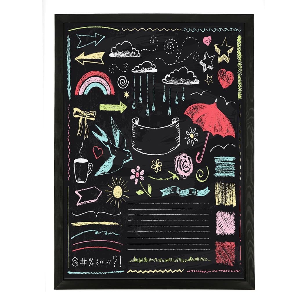 Mg Design Wooden Chalkboard 19.7 × 27.6 in (50 × 70 cm) – Durable Blackboard with Wooden Frame, Wipe-Clean Surface for Home, Bars & Schools — image 1