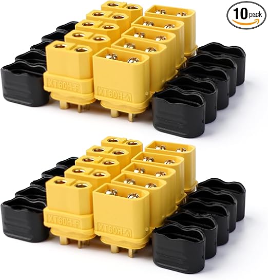 MADCATZ 10 Pair XT60H (XT Upgrade) Bullet Connector Plug with Sheath Female & Male Gold Plated for RC Parts Lipo Battery
