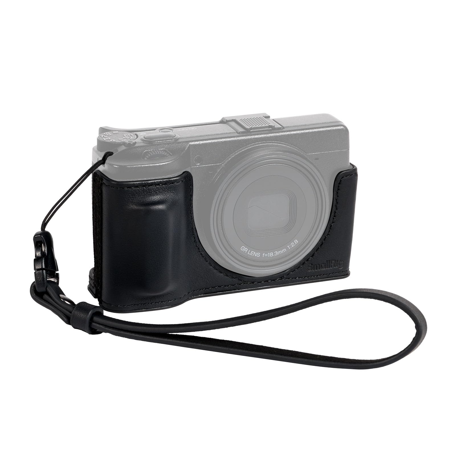 SMALLRIG Étui en Cuir Véritable Série GR IV/GR III, Compatible avec RICOH GR IV/GR III/GR IIIx/GR III HDF/GR IIIx HDF, Format Demi-Boîtier Vintage, avec Bandoulière, Noir - 5676