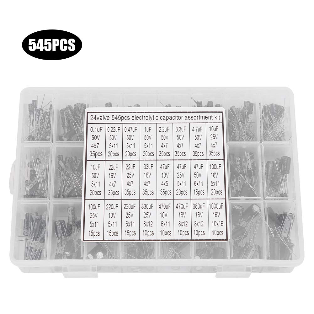 Kit D'assortiment De Condensateurs électrolytiques Différents, 240 Pièces, 24 Types, Gamme 0,1uF-1000uF, Radial En Aluminium 10V/16V/25V/50V