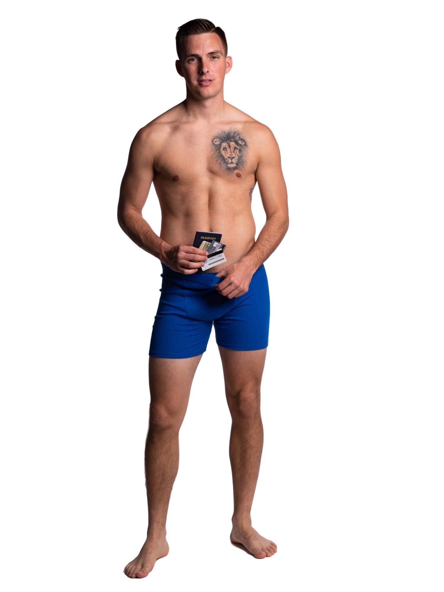 Mens Hide Your Stash Pocket Boxer Briefs with Secret Hidden Pocket.