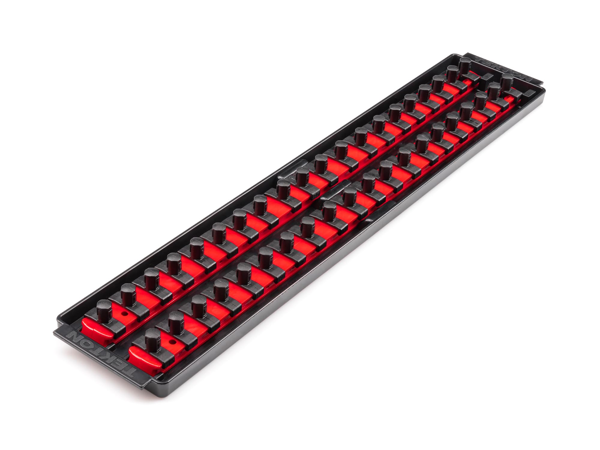 TEKTON 3/8 Inch Drive 2-Rail Socket Organizer Set, Red (40-Tool) | OST13140 | Made in USA