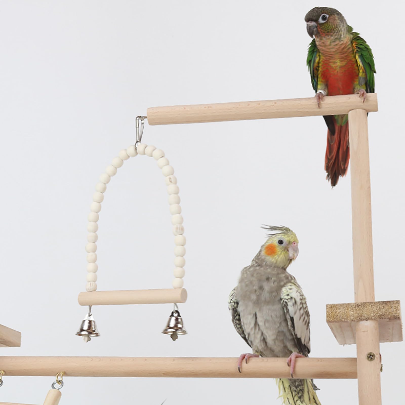 RoseFlower Wooden Bird Playground Parrot Playstand, Perches Stand for Conure Parakeets, Budgie, Cockatiels, Lovebirds - Image 3