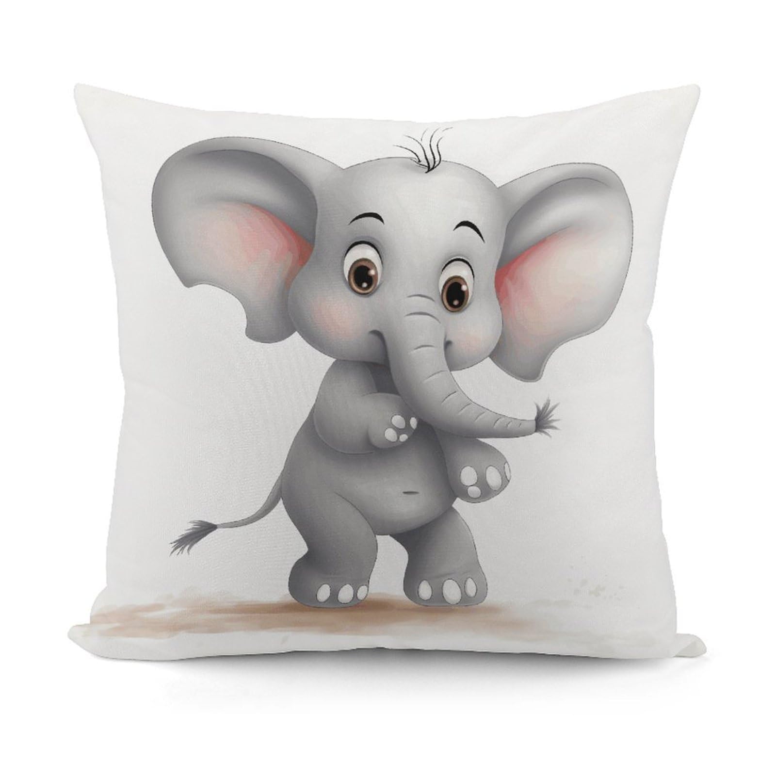 JTREHY Cute Elephant Pillow Covers Decorative Throw Pillow Covers Soft Decor Couch Cushion Case Modern Square Pillow Cases Summer Pillow Cover for Sofa Living Room 18x18 in