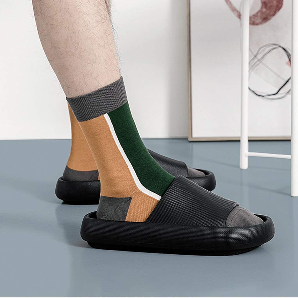 Zapatillas de baño Los deslizadores del verano de los hombres de cubierta inferior de baño suave Inicio resistente al desgaste aumento de cuatro estaciones espesados ​​con fugas sandalias y zapatillas
