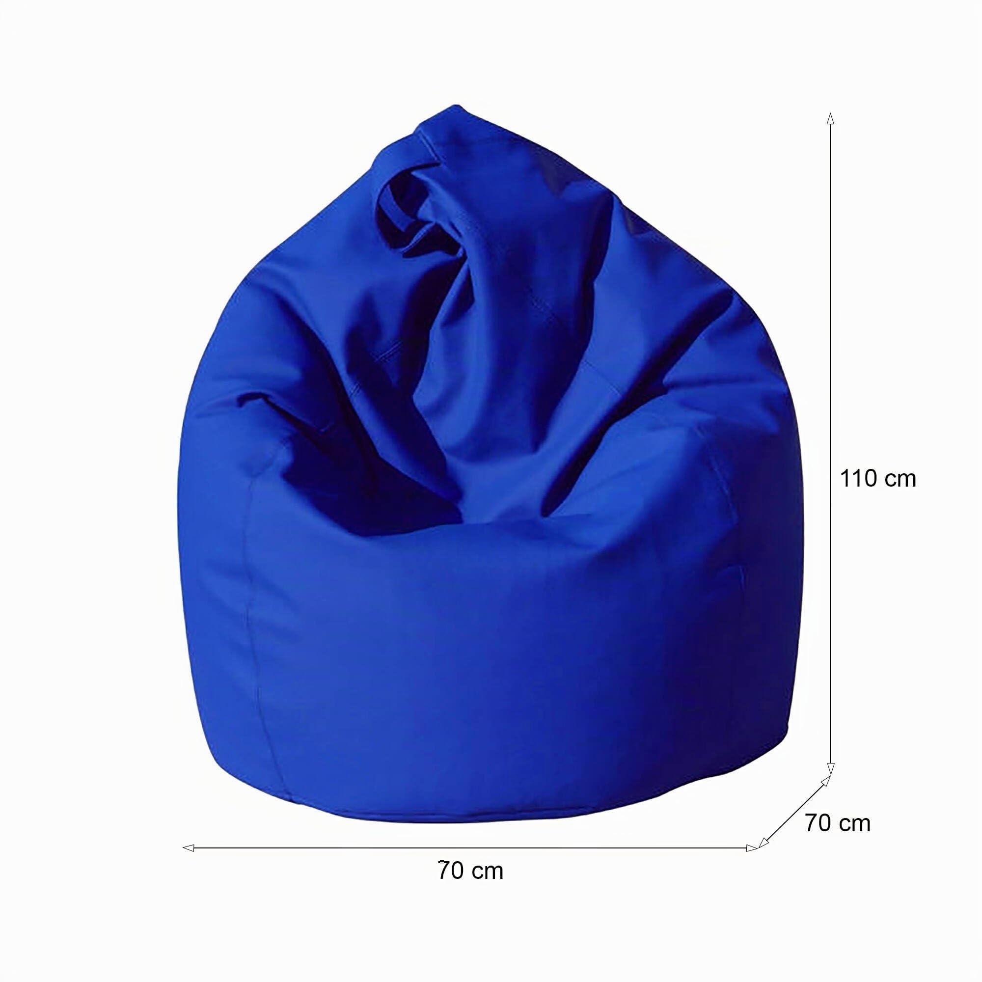 Talamo Italia-Pouf a Sacco Elegante, Colore Blu, Misure 80 x 120 x 80 cm