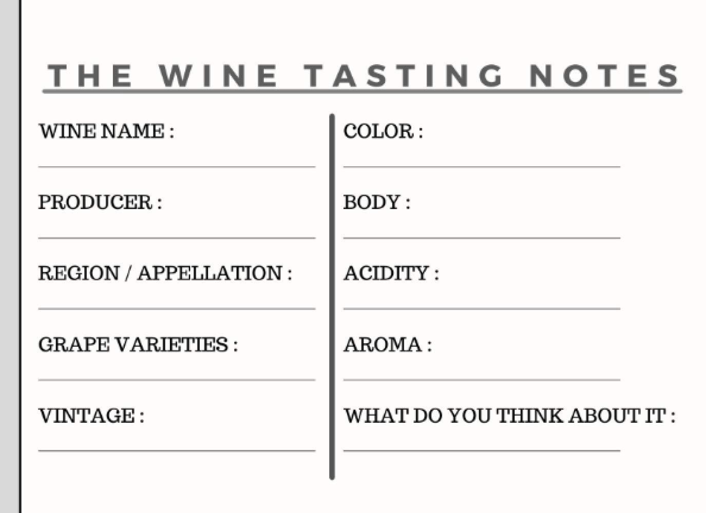 The Wine Tasting Notes: Wine Tasting Journal | Wine Tasting logbook | Wine Tasting Cards Contest | Wine Tasting Party Journal | 5" x 8"