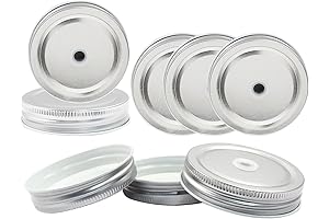 8 PCS Mason Jar Lids with Straw Hole