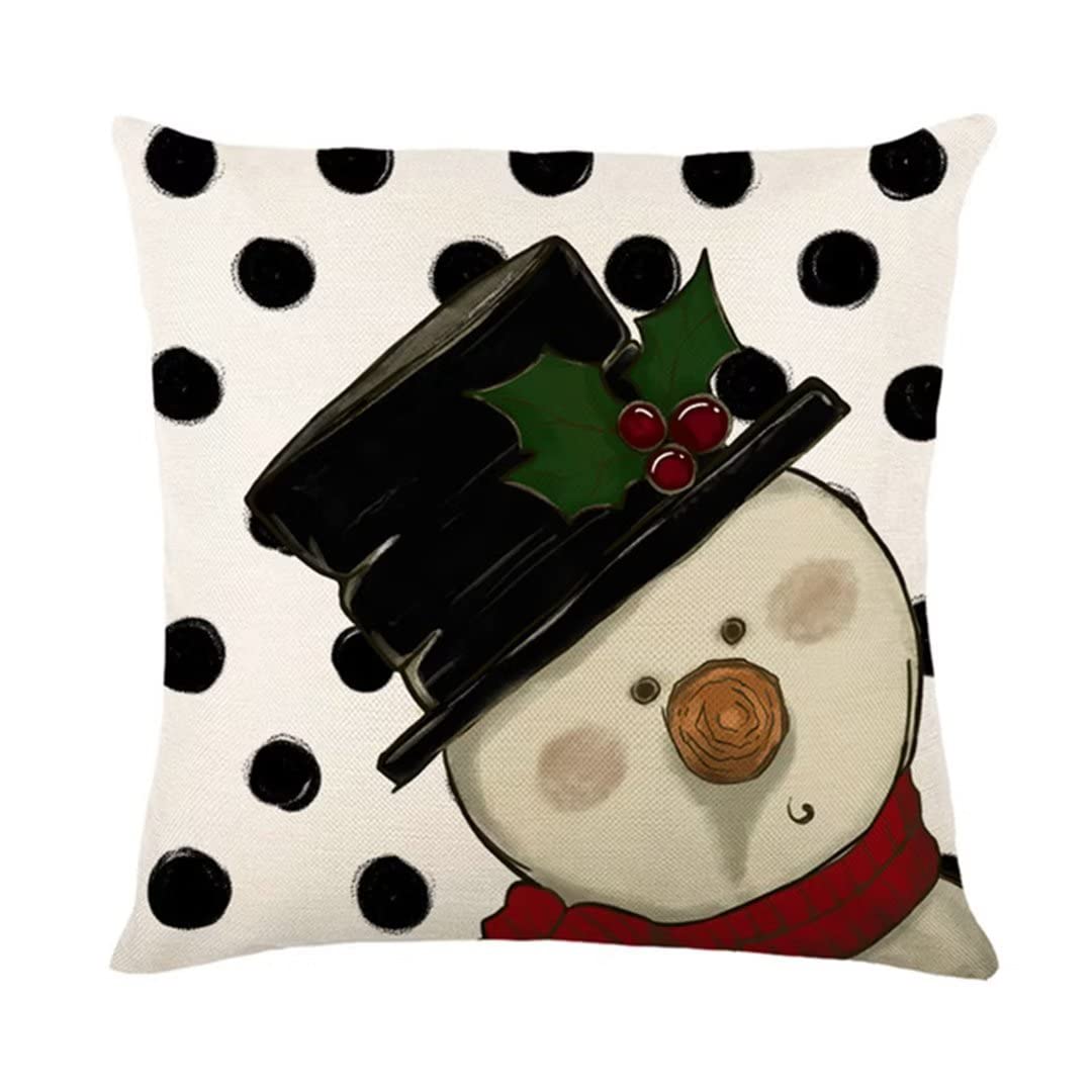 Housse coussin Noël 40x40cm lot de 4 taie oreiller lin canapé décoratif