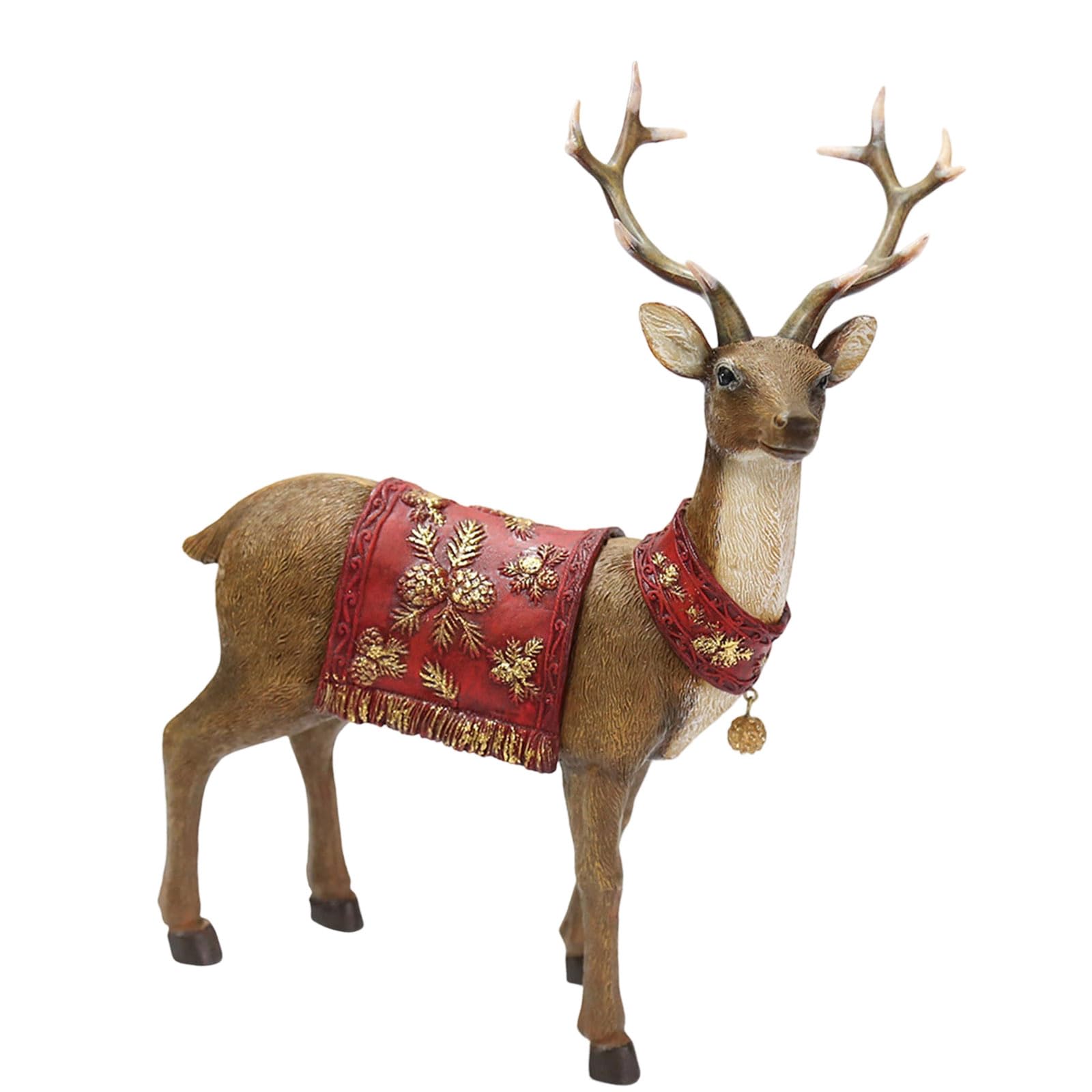 Decorazioni natalizie, statuette di renna realistiche con lunghe corna e piedi, decorazione da tavolo, decorazione per la casa, renna di Babbo Natale