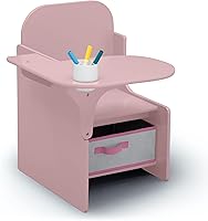 Vista 3 de Delta Children MySize Escritorio con Silla con Compartimento de Almacenamiento - Certificado Greenguard Gold, Rosa Polvoriento Bianca Blanco
